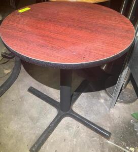 (2) 24" ROUND LAMINATE WOOD TABLES