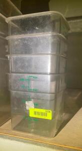 (4) 4 QT PLASTIC CONTAINERS - NO LIDS