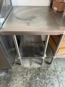 30" X 24" ALL STAINLESS TABLE W/ UNDER SHELF.