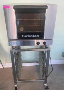 MOFFAT TURBOFAN HALF SIZE COUNTERTOP CONVECTION OVEN W/ STAND. ON CASTERS