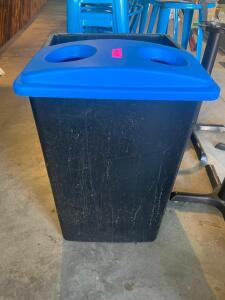 (2) 20 GALLON BAR SIDE TRASH CANS - BLACK