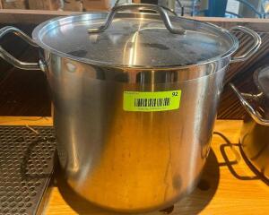 20 QT STAINLESS STOCK POT W/ GLASS LIT