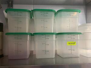 (6) 4 QT PLASTIC CONTAINERS W/ LIDS