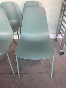 (6) GREEN PLASTIC SIDE CHAIRS