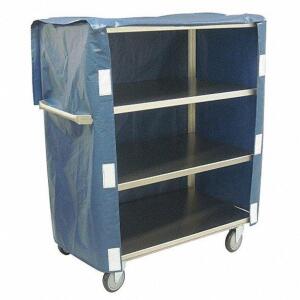 DESCRIPTION: (1) STAINLESS STEEL LINEN CART BRAND/MODEL: JAMCO #ZL236-STAS INFORMATION: BLUE COVER RETAIL$: $3080.45 EA SIZE: 23"W 40"L QTY: 1