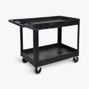 DESCRIPTION: (1) 2 SHELF XL CART BRAND/MODEL: ULINE #SS-XLC11-8 INFORMATION: BLACK RETAIL$: $295.00 EA SIZE: 2 SHELF QTY: 1