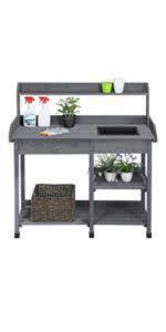 DESCRIPTION: (1) OUTDOOR GARDEN AND POTTING BENCH BRAND/MODEL: YAHEETECH #610922 INFORMATION: GRAY RETAIL$: $132.99 EA QTY: 1