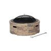 DESCRIPTION: (1) CAST STONE FIRE PIT BRAND/MODEL: HEATMAXX INFORMATION: CAST STONE BASE, STEEL FIRE BOWL RETAIL$: $315.23 EA SIZE: 36" OUTSIDE, 29" IN