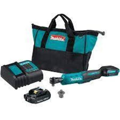 DESCRIPTION: (1) SQUARE DRIVE RATCHET KIT AND CARRY BAG BRAND/MODEL: MAKITA #XRW01SR1 INFORMATION: BLUE RETAIL$: $323.80 TOTAL SIZE: 3/4" 1/4" QTY: 1