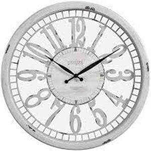 DESCRIPTION: (1) WHITNEY WALL CLOCK BRAND/MODEL: FIRSTIME & CO #31043 INFORMATION: WHITE RETAIL$: $63.05 EA QTY: 1