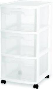 DESCRIPTION: (1) STORAGE CART BRAND/MODEL: STERILITE #2830LAB8 INFORMATION: WHITE RETAIL$: $33.96 EA SIZE: 14X12X25 QTY: 1