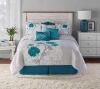 DESCRIPTION: (1) COMFORTER SET BRAND/MODEL: MAINSTAYS INFORMATION: TEAL ROSES RETAIL$: $54.00 EA SIZE: FULL QUEEN QTY: 1