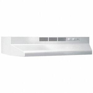 DESCRIPTION: (1) ECONOMY LIGHTED RANGE HOOD BRAND/MODEL: BROAN #4C403 INFORMATION: WHITE RETAIL$: $100.00 EA SIZE: 30" QTY: 1