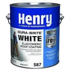 DESCRIPTION: (2) ELASTOMERIC ROOF COATING BRAND/MODEL: HENRY INFORMATION: WHITE RETAIL$: $27.38 EA SIZE: 1 GALLON QTY: 2