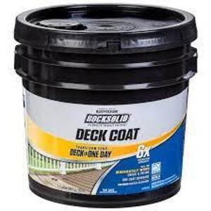 DESCRIPTION: (1) DECK RESURFACER BRAND/MODEL: RUST-OLEUM ROCK SOLID RETAIL$: $140.00 EA SIZE: 3 GALLON QTY: 1