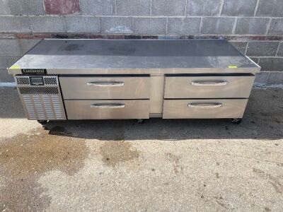 CONTINENTAL 7' FOUR DRAWER REFRIGERATED CHEFS BASE.