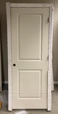 80" HOLLOW CORE 2-PANEL SQ. TOP INTERIOR DOOR WITH FRAME