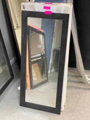 35" THICK-FRAMED RECTANGULAR WALL MIRROR