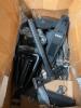 LARGE BOX OF ASSORTED TACTICAL KNIFE PARTS AND MILITARY PRINTS