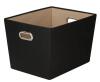 DESCRIPTION (8) HONEY-CAN-DO DECORATIVE STORAGE TOTE BRAND/MODEL SFT-03073 ADDITIONAL INFORMATION BLACK/WITH HANDLES/RETAILS AT $20.49 EACH SIZE 18.5"