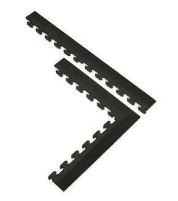 18.4 IN. X 18.4 IN. BLACK COMMERCIAL PVC GARAGE FLOORING TRIM KIT