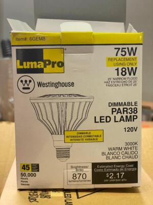 (24) - CT BOX OF DIMMABLE PAR38 LED LAMP BULBS