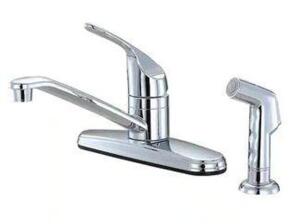 NON-METALLIC 1-HANDLE STANDARD KITCHEN FAUCET WITH SIDE SPRAYER IN CHROME