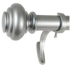 72 IN. - 144 IN. SINGLE CURTAIN ROD IN ANTIQUE SILVER