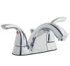 BUILDERS 4 IN. CENTERSET 2-HANDLE LOW-ARC BATHROOM FAUCET IN CHROME