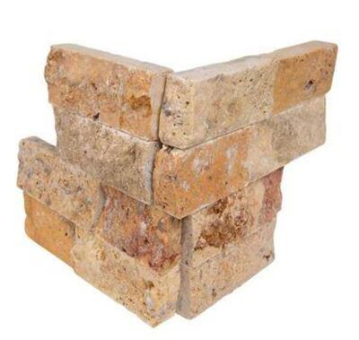 (3) - CASES OF PICASSO LEDGER CORNER 6 IN. X 6 IN. X 6 IN. NATURAL TRAVERTINE WALL TILE (2.5 SQ. FT./CASE)