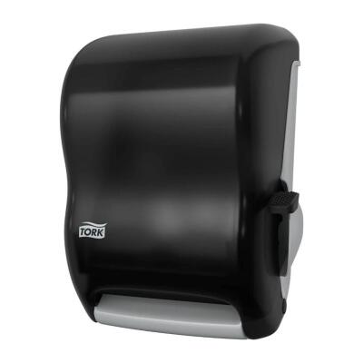 TORK HAND TOWEL ROLL DISPENSER, SMOKE, H21, LEVER AUTO TRANSFER, PUSH-DOWN HANDLE, HIGH-CAPACITY, TRANSLUCENT, 84TR