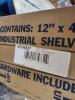 DESCRIPTION: (3) BOXES OF (6) INDUSTRIAL SHELVES BRAND/MODEL: GLOBAL INDUSTRIAL INFORMATION: STEEL RETAIL$: $24.25 PER SHELF SIZE: 48X12 QTY: 3 - 3