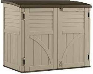 DESCRIPTION: (1) HORIZONTAL STORAGE SHED BRAND/MODEL: SUNCAST STOW-AWAY #BMS3400X RETAIL$: $400.00 EA SIZE: 5'10" Z 3' 8" X4' 4" QTY: 1