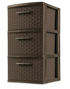 (2) 3 DRAWER WIDE WEAVE TOWER