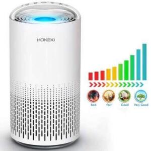 HOKEKI AIR PURIFIER FOR LARGE ROOM, AIR CLEANER WITH TRUE HEPA FILTER, 5-IN-1 ODOR ELIMINATOR