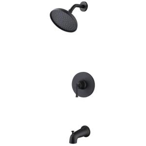 GLACIER BAY OSWELL 1005 129 783 SINGLE-HANDLE 1-SPRAY TUB AND SHOWER FAUCET IN MATTE BLACK