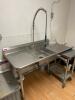 48" X 30" LEFT SIDE STAINLESS SOIL TABLE W/ SPRAY SINK AND DISPOSAL