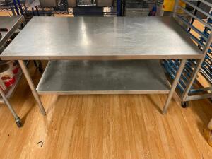 60" X 30" STAINLESS TABLE W/ UNDER SHELF