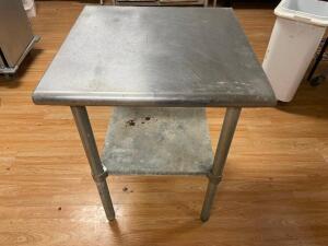 24" X 24" STAINLESS TABLE W/ UNDER SHELF.