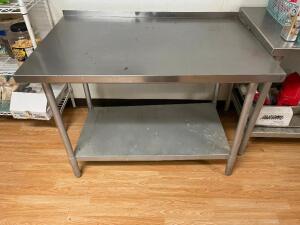 48" X 30" STAINLESS TABLE W/ UNDER SHELF