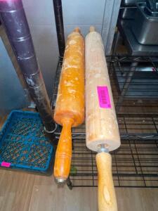 (2) WOODEN ROLLING PINS