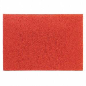 14 IN X 20 IN NON-WOVEN POLYESTER FIBER RECTANGULAR BUFFING PAD, 175 TO 600 RPM, RED, 10 PK
