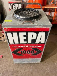 DESCRIPTION: HEPA ULTIMATE AIR 1000 BRAND / MODEL: HEPA ULTIMATE AIR 1000 ADDITIONAL INFORMATION NOT IN WORKING ORDER LOCATION: PAINT ROOM QTY: 1