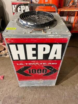 DESCRIPTION: HEPA ULTIMATE AIR 1000 BRAND / MODEL: HEPA ULTIMATE AIR 1000 ADDITIONAL INFORMATION NOT IN WORKING ORDER LOCATION: PAINT ROOM QTY: 1