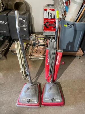 DESCRIPTION: (2) ASSORTED ORECK VACUUM CLEANERS LOCATION: PAINT ROOM THIS LOT IS: ONE MONEY QTY: 1