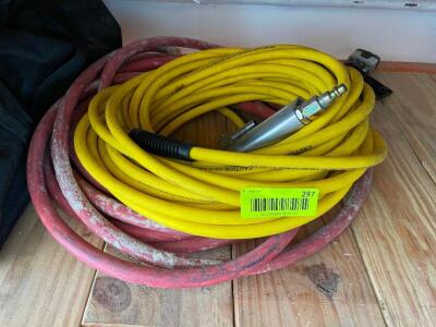 DESCRIPTION: (2) SECTIONS OF 3/8" AIR HOSES. ADDITIONAL INFORMATION W/ (1) AIR NOZZLE LOCATION: WAREHOUSE THIS LOT IS: SOLD BY THE PIECE QTY: 2