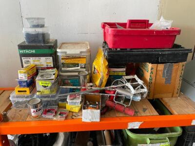 DESCRIPTION: (1) LOT OF ASSORTED HARDWARE AND FASTENERS LOCATION: WAREHOUSE THIS LOT IS: ONE MONEY QTY: 1