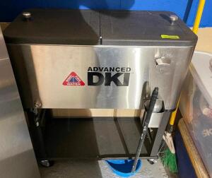 DESCRIPTION: STAINLESS COOLER W/ STAND AND LID ADDITIONAL INFORMATION DKI LOGO LOCATION: KITCHEN QTY: 1