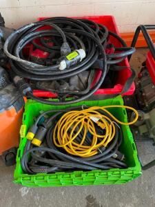 DESCRIPTION: (2) TOTES OF HEAVY DUTY ELECTRIC CABLES LOCATION: WAREHOUSE THIS LOT IS: ONE MONEY QTY: 1
