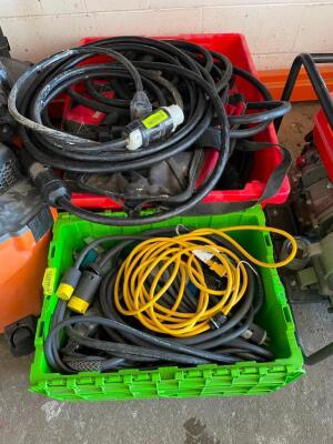 DESCRIPTION: (2) TOTES OF HEAVY DUTY ELECTRIC CABLES LOCATION: WAREHOUSE THIS LOT IS: ONE MONEY QTY: 1